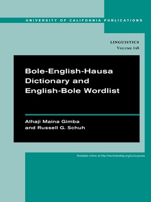 cover image of Bole-English-Hausa Dictionary and English-Bole Wordlist